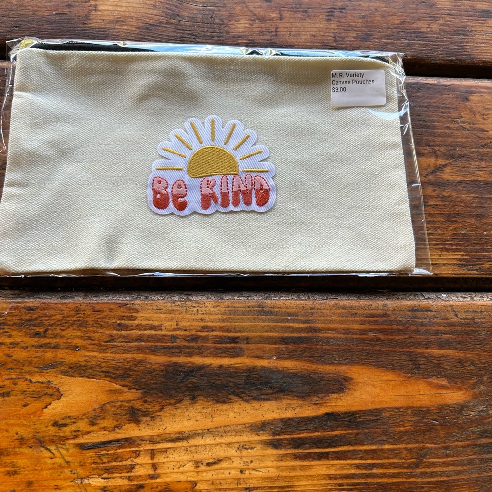 Bloom Floral Canvas Pouch in Cream